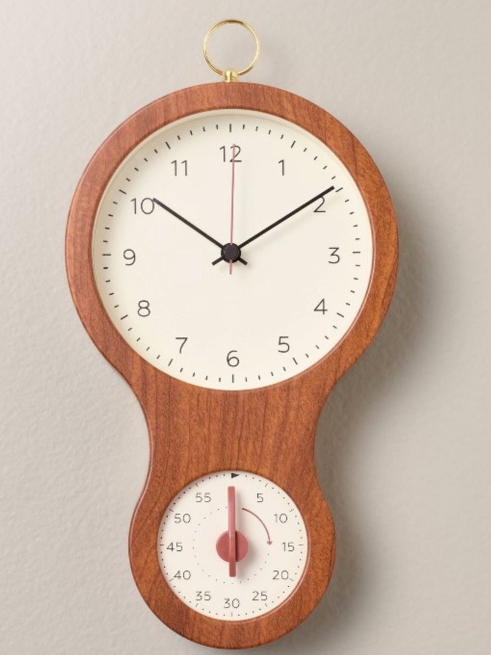 Faux Wood and Brass Kitchen Clock and Timer - Hearth & Hand™ with Magnolia